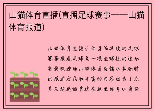 山猫体育直播(直播足球赛事——山猫体育报道)